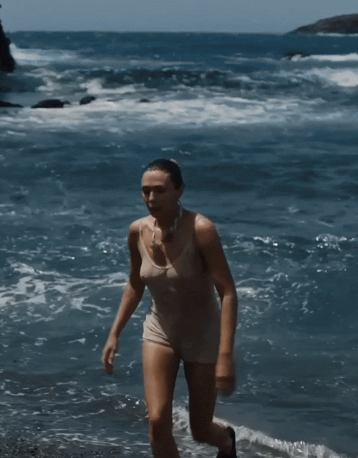 Elizabeth Olsen in a nude scene from The Assessment (2024)