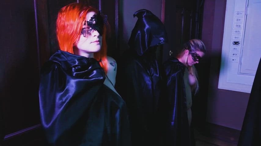 Melissa Sue Zahs, Kenzie Phillips, and Kayla Elizabeth in a nude scene from Paying UP (2021)